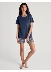 Calida Damen Shorty, Gr. S, blau, Obermaterial: 100% Baumwolle, casual, Homewear-Sets, Atmungsaktiv & feuchtigkeitsregulierend