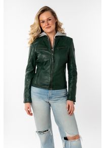 Mauritius Damen Lederjacke "Nola LEGV", grün, modisch, Gr. L, Obermaterial: 100% Schafsleder. Futter: 100% Baumwolle. Ärmelfutter: 100% Polyester.