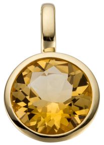 Jobo Damen Ketten-Anhänger "Anhänger mit Citrin", Gelbgold 585, gelb, Gelbgold 585, Schmuckanhänger, 585 Gold
