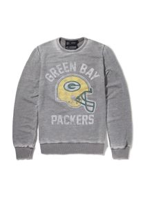 Recovered Herren Sweatshirt "NFL Green Bay Packers Helmet Print", grau, casual, Gr. S, bedruckt, 100% Baumwolle, Sweatshirts, im zeitlosen Design