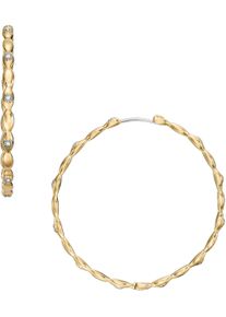 Fossil Damen Paar Creolen "Schmuck Edelstahl Ohrringe Sutton, JF04817710", Edelstahl, gold, Edelstahl, Ohrringe, mit Glasstein