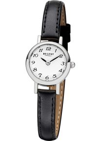 Regent Uhren REGENT Damen Quarzuhr, schwarz, Armbanduhren, Armbanduhr, Damenuhr, Mineralglas, Lederarmband, Ø ca 20mm, analog