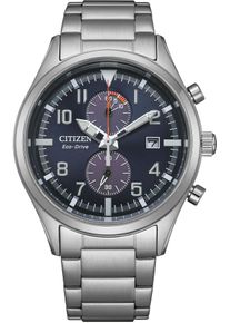 Citizen Herren Chronograph, silber, Armbanduhren, Armbanduhr, Herrenuhr, Solar, Stoppfunktion, Edelstahlarmband