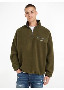 Tommy Jeans Herren Fleecepullover "TJM OVZ TONAL 1/2 ZIP SHERPA", grün, casual, Gr. XXXL, Sweatware, Obermaterial: 100% Polyester, Sweatshirts