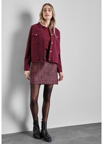Street One Damen Minirock, rot, casual, Gr. 44, gemustert, Stoff, 100% Polyester, Röcke, Middle Waist