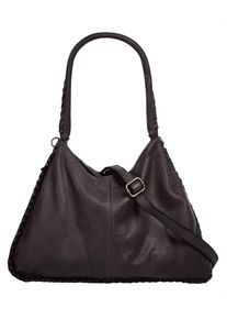Samantha Look Damen Shopper, braun, Leder, unifarben, leicht glänzend, Taschen, echt Leder, Made in Italy