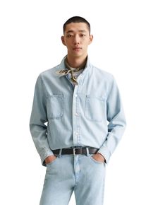 Marc O'Polo Herren Kurzjacke "made with Orange Fiber", blau, casual, Gr. L, MARC O'POLO DENIM, unifarben, Obermaterial: 78% Baumwolle, 22% Lyocell; Füllung: 100%