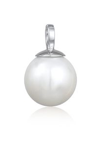NENALINA Damen Ketten-Anhänger "Basic Muschelkernperle Klassisch Rund 925 Silber", OneSize, ohne Stein, Silber 925 (Sterlingsilber), silber, Silber