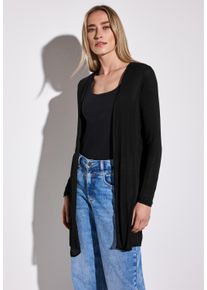 Street One Damen Cardigan, schwarz, casual, Gr. 38, unifarben, Stoff, 91% Viskose, 9% Elasthan, Strickjacken, aus softem Materialmix