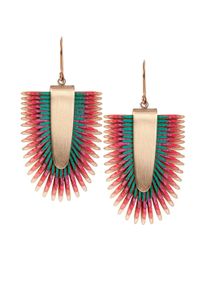 Gretchen Damen Paar Ohrhänger "Pam Pem Earring L", bunt, modisch, Leder, Ohrringe, mit buntem Pergament
