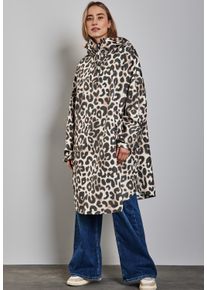 Street One Damen Regen- und Matschjacke, braun, casual, animal-print, Stoff, 100% Polyester, Jacken, wasserabweisend