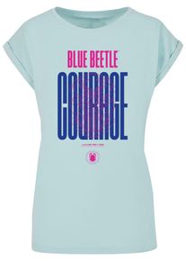 ABSOLUTE CULT Herren T-Shirt "ABSOLUTE CULT Damen Ladies Blue Beetle - Courage T-Shirt", blau, casual, Gr. S, unifarben, 100% Baumwolle, Shirts