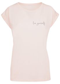 Merchcode Herren T-Shirt "Merchcode Damen Ladies Love Yourself T-Shirt", pink, casual, Gr. S, bedruckt, 100% Baumwolle, Shirts
