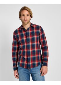 Lee Herren Langarmhemd "LeeSURE SHIRT", rot, casual, Gr. XL, kariert, Web, Obermaterial: 100% Baumwolle, Hemden, mit Karomuster