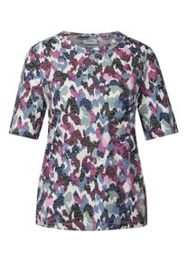 Cecil Damen T-Shirt, weiß, casual, Gr. XS, bedruckt, Jersey, Obermaterial: 65% Polyester, 35% Viskose, Shirts, mit Burn-Out-Muster