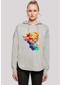 F4NT4STIC Damen Kapuzenpullover "Basketball Sport Player OVERSIZE HOODIE", grau, casual, Gr. M, Obermaterial: 100% Baumwolle, Pullover, Print