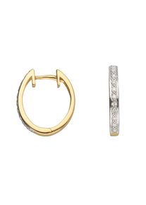 Adelia´s ADELIA ́S Damen Paar Ohrhänger "Damen 585 Gold Ohrringe Creolen mit Diamant Brillant", Damen, 0,07 ct, Gelbgold 585, gold, Gelbgold 585, Ohrringe, mit