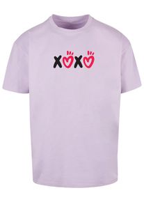 Merchcode Herren T-Shirt "Merchcode Herren Valentines Day - XOXO Heavy Oversized Tee", lila, casual, Gr. XXL, bedruckt, 100% Baumwolle, Shirts