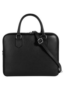 CLUTY Damen Aktentasche, schwarz, Leder, unifarben, leicht glänzend, Taschen, echt Leder, Made in Italy