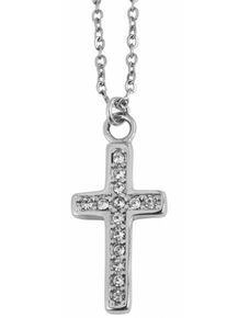 Adelia´s ADELIA ́S Damen Kette mit Anhänger, unbekannt, Edelstahlweiß, kreuz, Edelstahl, Halsketten