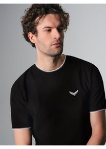 TRIGEMA Herren T-Shirt "TRIGEMA T-Shirt in Piqué-Qualität", schwarz, modisch, Gr. XL, 100% Baumwolle, Shirts
