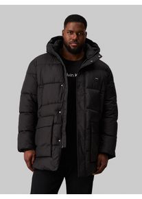 Herren Steppmantel "BT_LONG HOODED QUILT PUFFER MW", schwarz, casual, Gr. XXL, CALVIN KLEIN BIG & TALL, unifarben, Web, Obermaterial: 100% Polyester.
