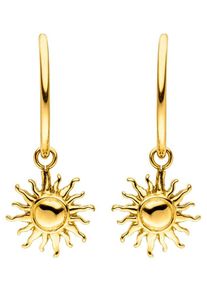 PURELEI Damen Paar Creolen "Schmuck Geschenk Sun Ohrringe, mit abnehmbaren Einhänger, Earring-Sun", Edelstahl, gold, Edelstahl, Ohrringe, Einhänger