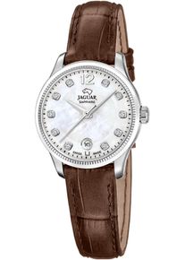 Jaguar Damen Quarzuhr "Essentia"braun, perlmuttfarben, Armbanduhren, Armbanduhr, Damenuhr, Swiss Made, Edelstahlarmband,Saphirglas,Datum