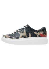 DOGO Damen Plateausneaker "Myra Mexican Damen Sneaker / Female", Gr. 36, blau, Lederimitat, Schuhe, Vegan