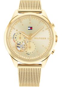 Tommy Hilfiger Damen Multifunktionsuhr "QUINN", gold, Armbanduhren, Quarzuhr, Armbanduhr, Damenuhr, Datum, Edelstahlarmband