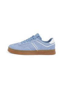 Tommy Jeans Herren Sneaker "THE GREENWICH SUEDE", Gr. 46, blau, Veloursleder, Lederimitat, unifarben mit Farbeinsatz, sportlich, Schuhe,