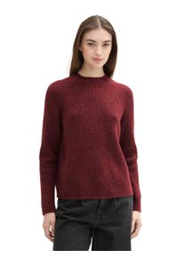 Damen Stehkragenpullover, rot, casual, Gr. XL, Tom Tailor Denim, meliert, Strick, Obermaterial: 62% Polyacryl, 25% Polyester, 10% Baumwolle, 3%