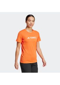 adidas terrex Damen Funktionsshirt "W MT LOG TECH T", orange, sportlich, Gr. XS, Obermaterial: 100% Polyester, Shirts