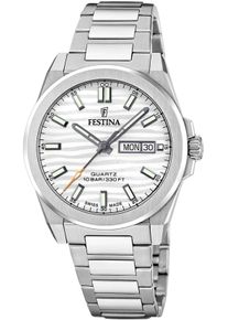 Festina Damen Quarzuhrsilberfarben, silberfarben, Armbanduhren, Armbanduhr, Damenuhr, Herrenuhr, Swiss Made, Edelstahlarmband, Datum