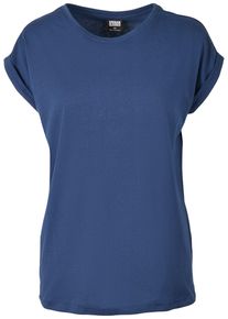 Urban Classics Herren Kurzarmshirt "Urban Classics Damen Ladies Extended Shoulder Tee", blau, casual, Gr. XS, unifarben, 100% Baumwolle, Shirts