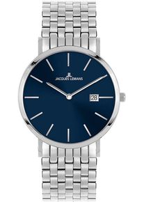 Jacques Lemans Damen Quarzuhr "Nizza", silber, Armbanduhren, Armbanduhr, Damenuhr, Herrenuhr, Datum, Edelstahlarmband