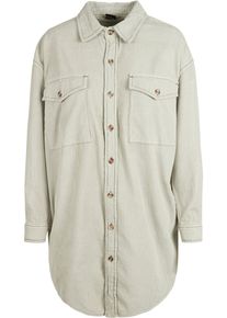 Urban Classics Damen Hemdbluse "Urban Classics Damen Ladies Long Corduroy Overshirt", weiß, Gr. 5XL, 100% Baumwolle, Blusen