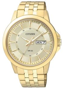Citizen Damen Quarzuhr, gold, Armbanduhren, Armbanduhr, Herrenuhr, Damenuhr, Edelstahlarmband, Datum