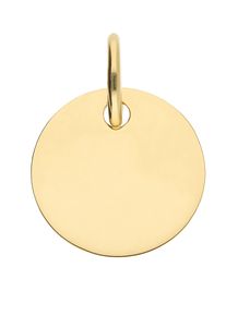 Adelia´s ADELIA ́S Damen Anhänger mit Gravur "Damen 585 Gold Gravurplatte Anhänger Ø 10 mm", Gold, gold, Gold, Schmuckanhänger, für Damen
