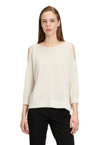 Betty Barclay Damen Strickpullover "Betty Barclay Feinstrickpullover mit 3/4 Arm", beige, feminin, Gr. 48, Strick, Obermaterial: 45% Polyacryl, 37%