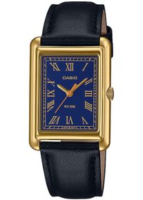 Damen Quarzuhr, schwarz, CASIO TIMELESS COLLECTION, Armbanduhren, Armbanduhr, Damenuhr, analog, Lederarmband