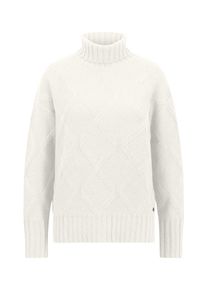 Fynch-Hatton Damen Rollkragenpullover, weiß, casual, Gr. XL, Strukturmuster, Strick, Obermaterial: 100% Baumwolle, Pullover, mit Struktur