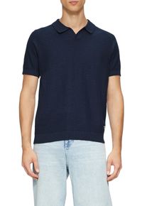 s.Oliver Herren Poloshirt, blau, casual, Gr. XXXL, Strukturmuster, Strick, Obermaterial: 100% Baumwolle, Shirts, mit Strick Muster