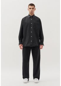 Herren Jeanshemd "Studio", schwarz, Gr. M, STUDIO SEIDENSTICKER, unifarben, 100% Baumwolle, Hemden, Oversized Langarm Kentkragen Uni