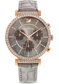 Swarovski Damen Chronograph "PASSAGE CHRONO", grau, Armbanduhren, Armbanduhr, Quarzuhr, Damenuhr, Swarovski-Kristalle, Swiss Made
