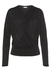 Lascana Damen Langarmshirt, schwarz, Gr. 32, Obermaterial: 95% Polyester, 5% Elasthan, Shirts, aus glänzender Qualität