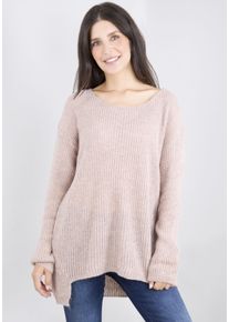 Please Jeans Damen Strickpullover, rosa, casual, Gr. 1, Strick, Obermaterial: 57% Polylactid, 29% Polyester, 7% Wolle, 7% Viskose, Pullover