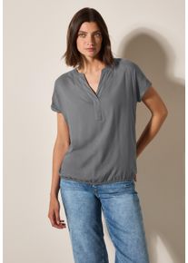 Cecil Damen Shirtbluse, grau, casual, Gr. L, unifarben, Stoff, 100% Viskose, Blusen, aus softer Viskose