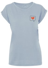 Merchcode Herren T-Shirt "Merchcode Damen Ladies Heartbreak Extended Shoulder Tee", blau, casual, Gr. L, unifarben, 100% Baumwolle, Shirts
