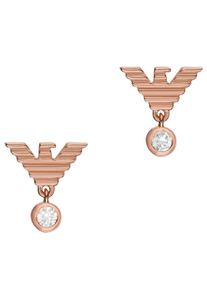 Emporio Armani Damen Paar Ohrstecker "KEY BASICS, CORE EXTENSIONS, EG3581040, EG3582221", Silber 925 (Sterlingsilber), rosa, Silber 925